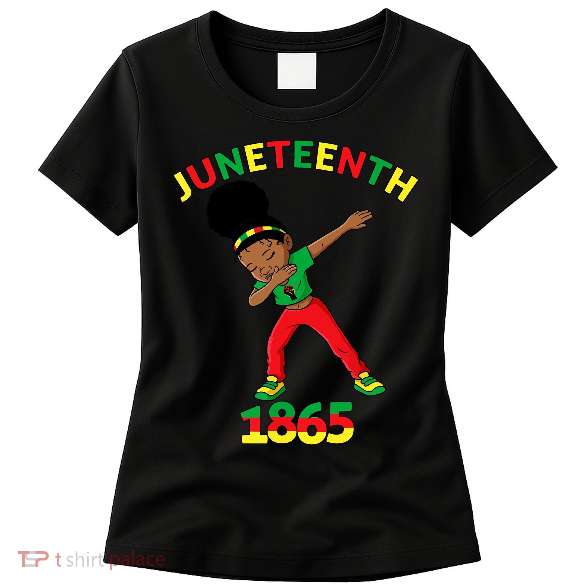 Dabbing Black Princess Juneteenth 1865 Black History Women's T-Shirt