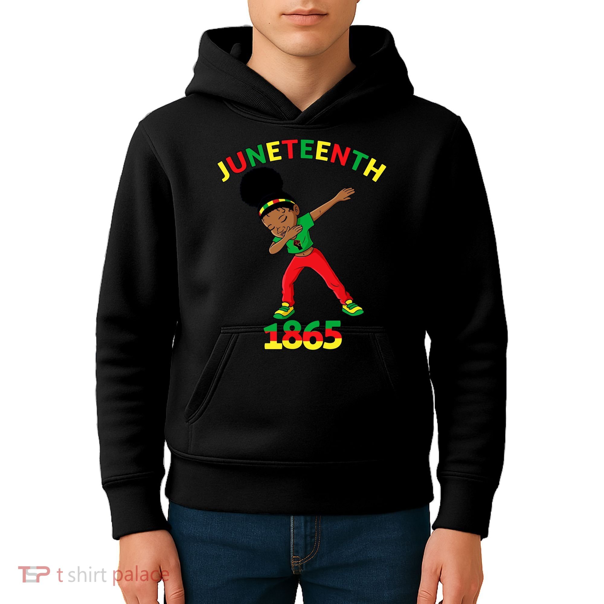 Dabbing Black Princess Juneteenth 1865 Black History Kids Hoodie