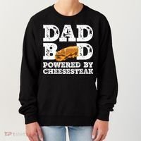 Dad Bod Powered By Cheesesteak Father Figure Graphic Cool Gift Women's Sweatshirt thumb 0