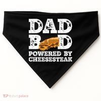 Dad Bod Powered By Cheesesteak Father Figure Graphic Cool Gift USA-Made Doggie Bandana thumb 0