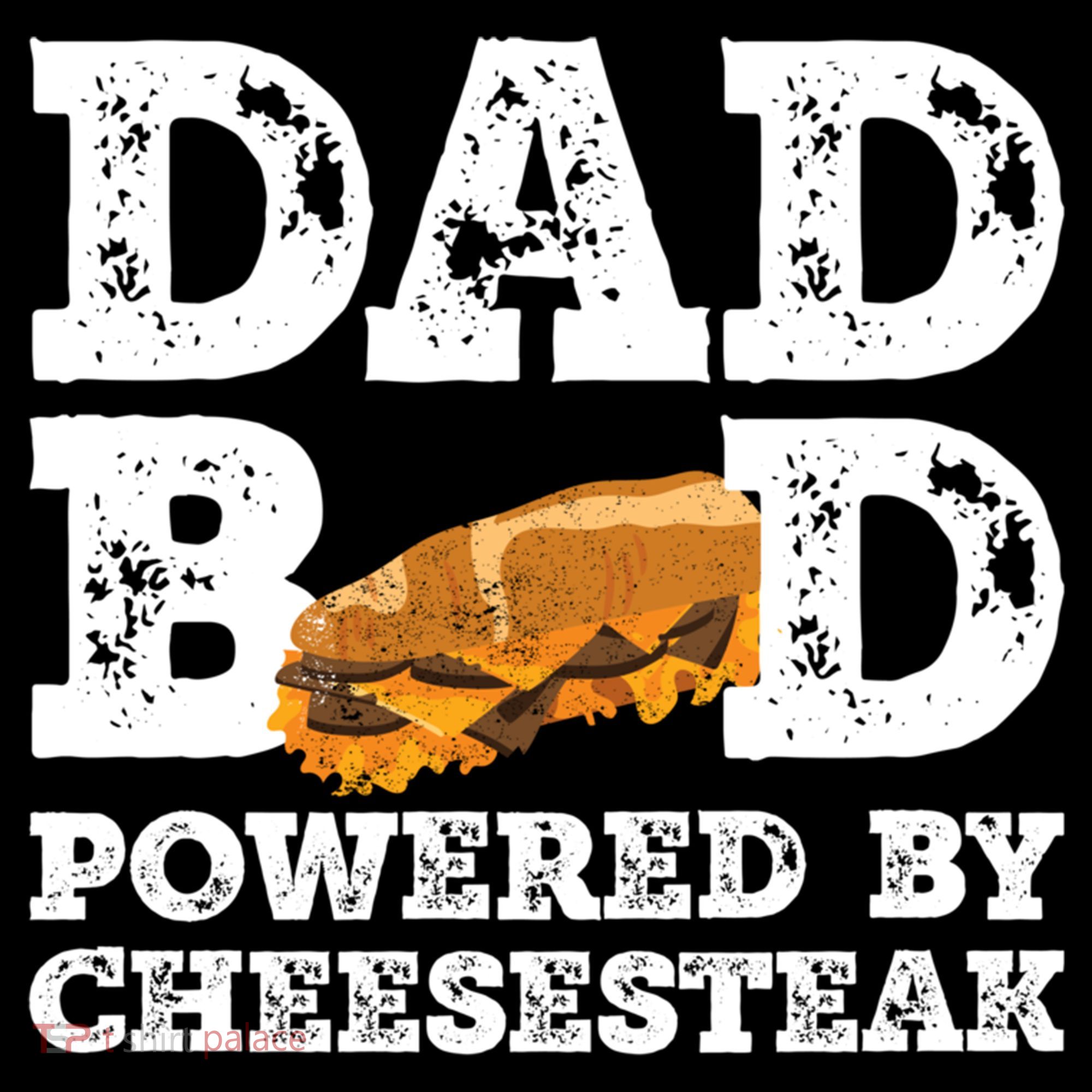 Dad Bod Powered By Cheesesteak Father Figure Graphic Cool Gift USA-Made Doggie Bandana