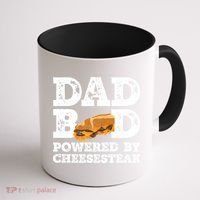 Dad Bod Powered By Cheesesteak Father Figure Graphic Cool Gift Coffee Mug thumb 1