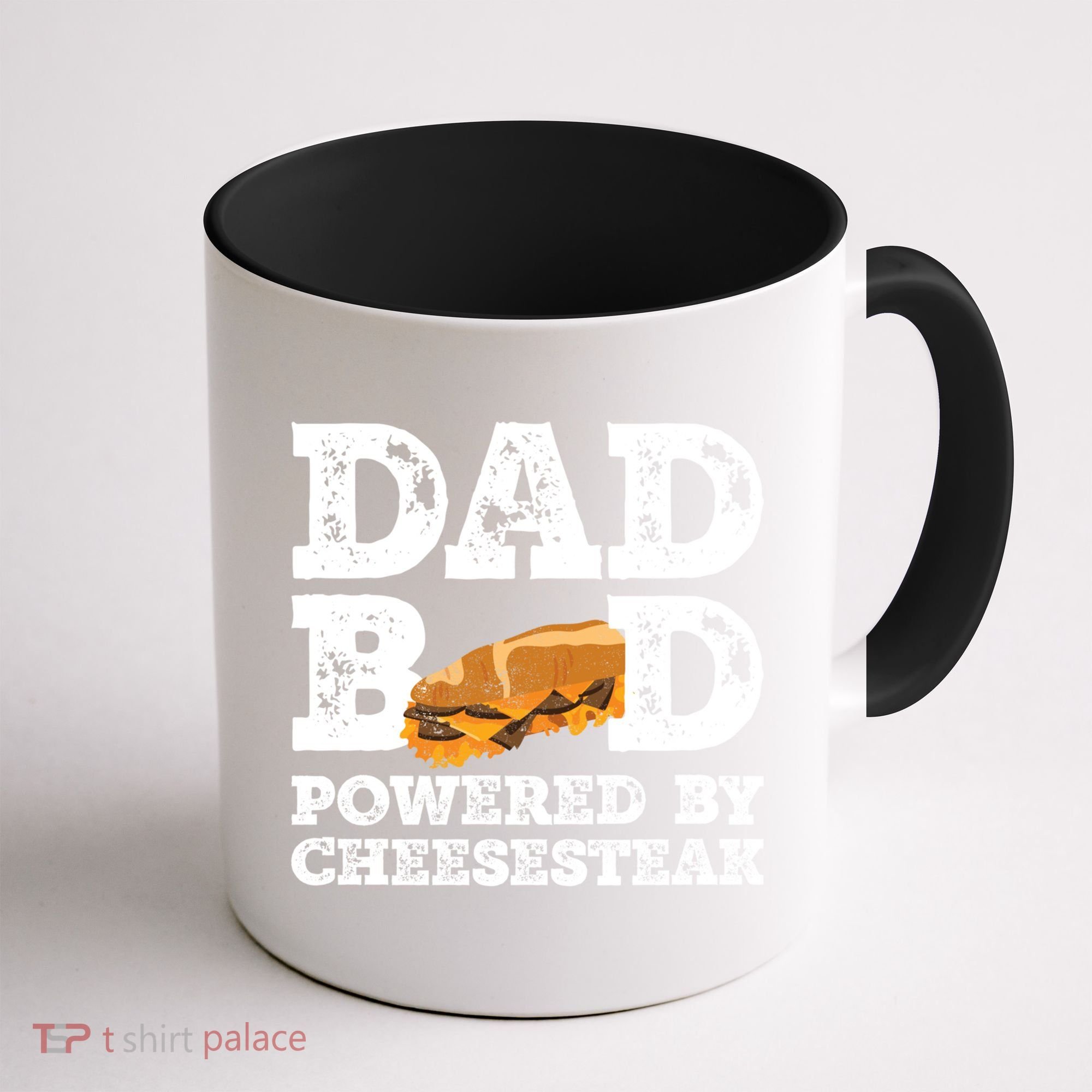 Dad Bod Powered By Cheesesteak Father Figure Graphic Cool Gift Coffee Mug