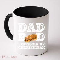 Dad Bod Powered By Cheesesteak Father Figure Graphic Cool Gift Coffee Mug thumb 0