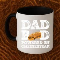 Dad Bod Powered By Cheesesteak Father Figure Graphic Cool Gift Coffee Mug thumb 2