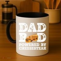 Dad Bod Powered By Cheesesteak Father Figure Graphic Cool Gift Coffee Mug thumb 4