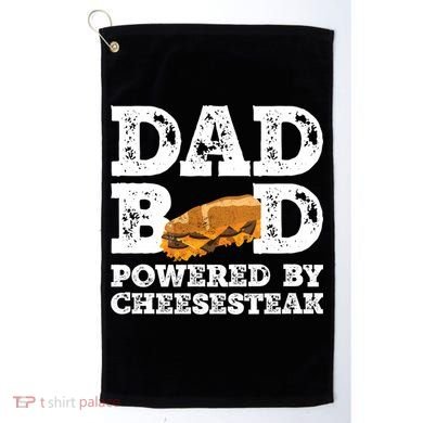 Dad Bod Powered By Cheesesteak Father Figure Graphic Cool Gift Golf Towel
