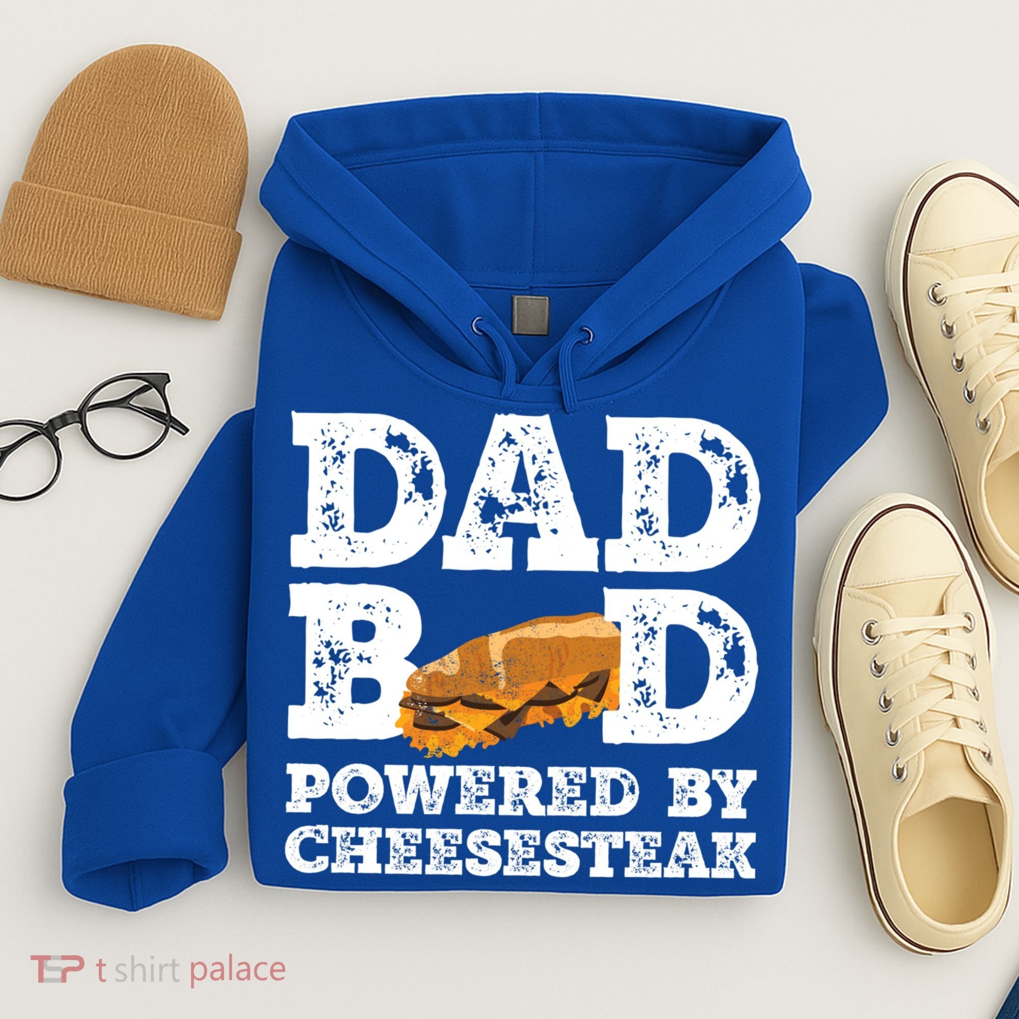 Dad Bod Powered By Cheesesteak Father Figure Graphic Cool Gift Hoodie