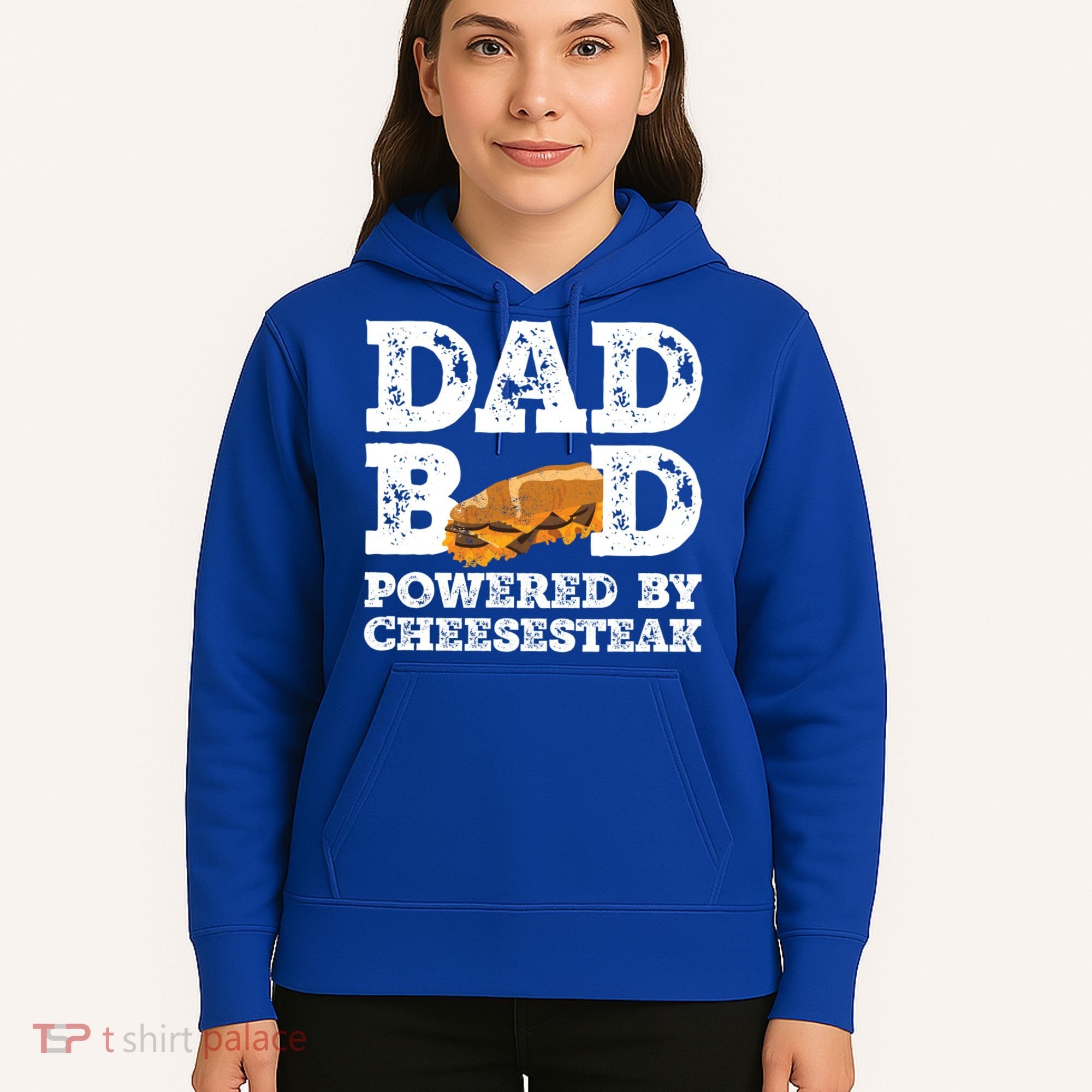 Dad Bod Powered By Cheesesteak Father Figure Graphic Cool Gift Hoodie