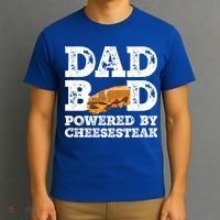 Dad Bod Powered By Cheesesteak Father Figure Graphic Cool Gift T-Shirt thumb 3