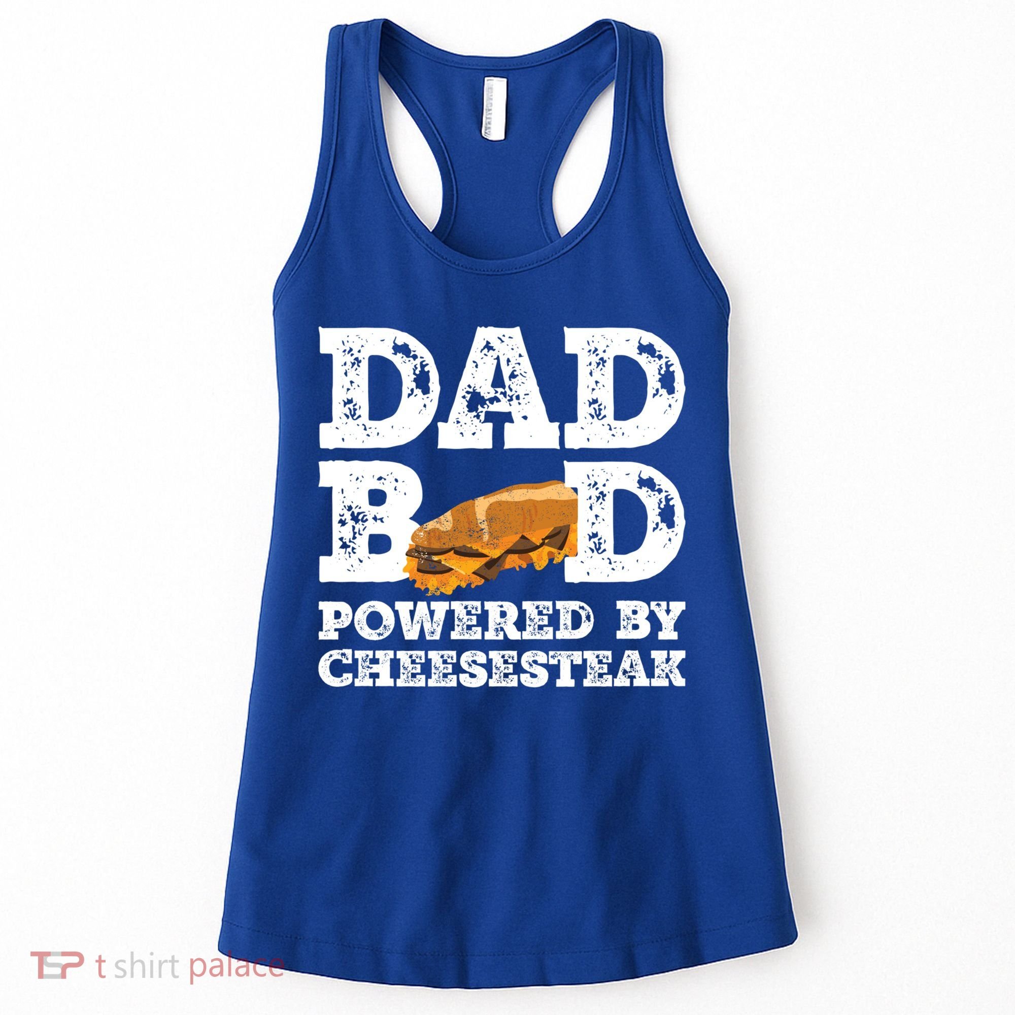 Dad Bod Powered By Cheesesteak Father Figure Graphic Cool Gift Women's Tank Top