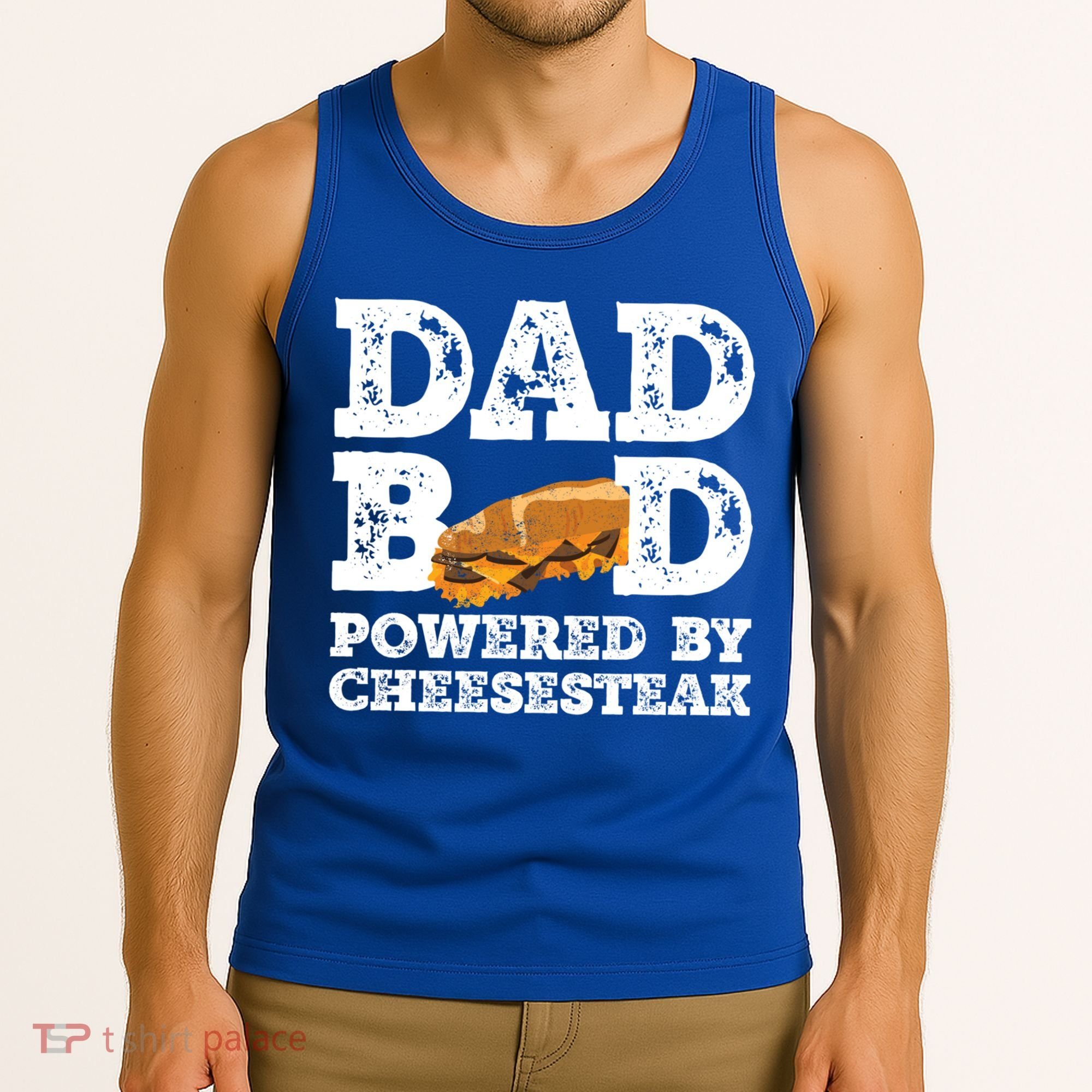Dad Bod Powered By Cheesesteak Father Figure Graphic Cool Gift Tank Top