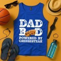 Dad Bod Powered By Cheesesteak Father Figure Graphic Cool Gift Tank Top thumb 4