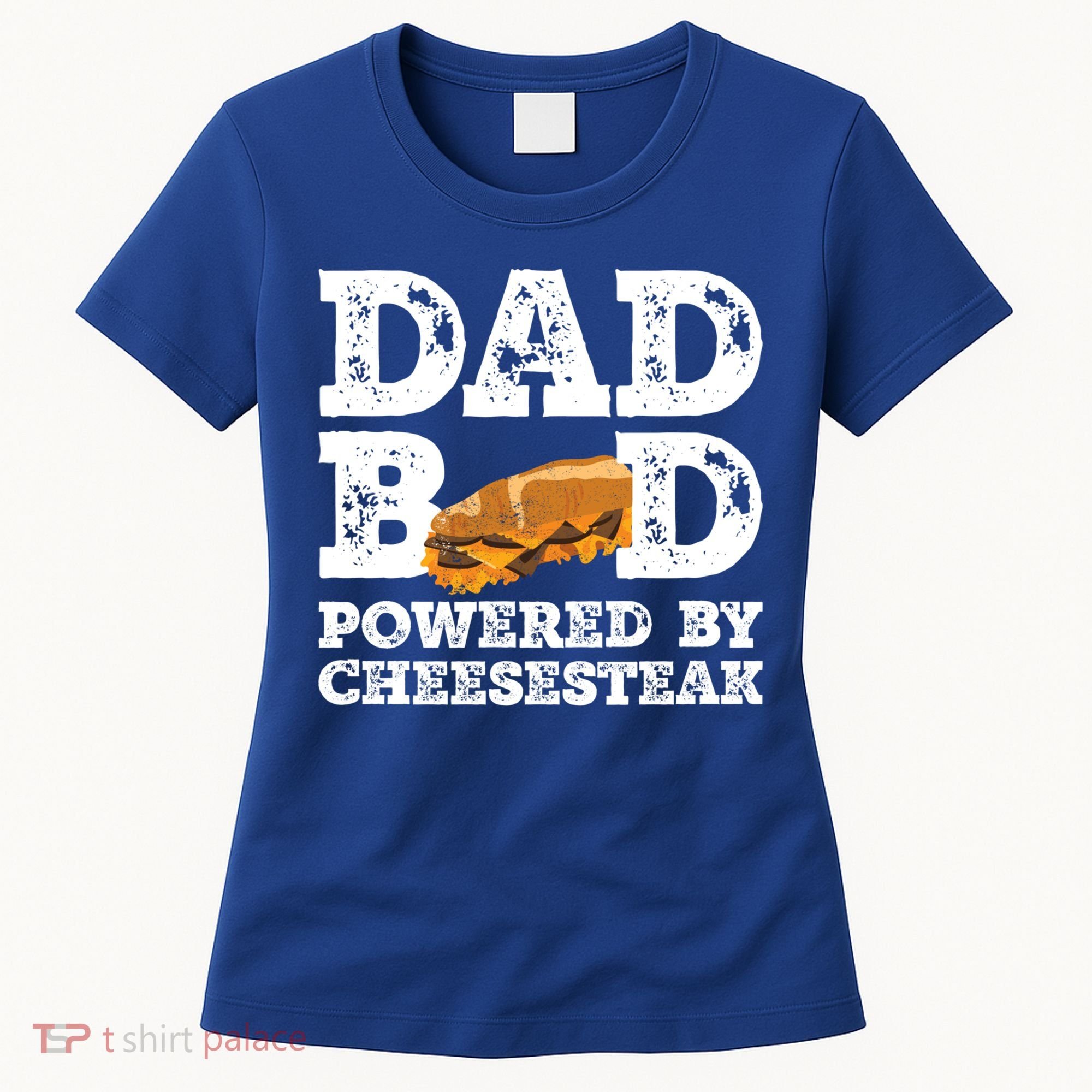 Dad Bod Powered By Cheesesteak Father Figure Graphic Cool Gift Women's T-Shirt