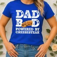 Dad Bod Powered By Cheesesteak Father Figure Graphic Cool Gift Women's T-Shirt thumb 2