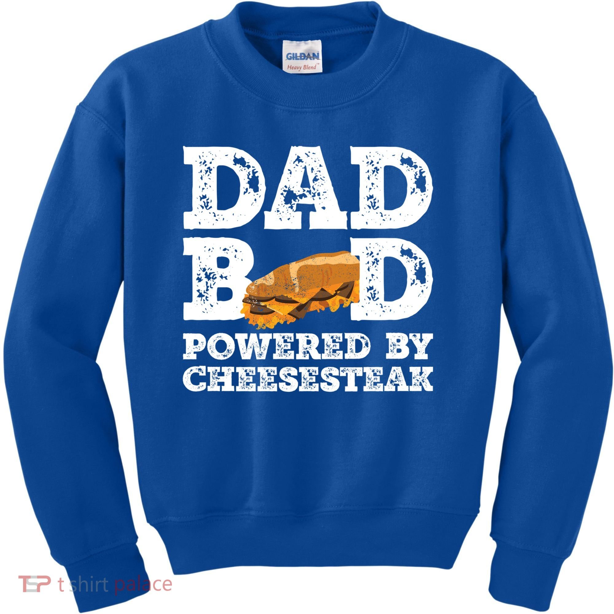 Dad Bod Powered By Cheesesteak Father Figure Graphic Cool Gift Kids Sweatshirt