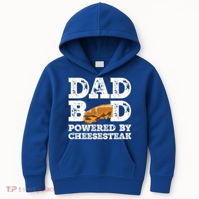 Dad Bod Powered By Cheesesteak Father Figure Graphic Cool Gift Kids Hoodie