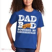 Dad Bod Powered By Cheesesteak Father Figure Graphic Cool Gift Kids T-Shirt thumb 2