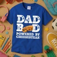 Dad Bod Powered By Cheesesteak Father Figure Graphic Cool Gift Kids T-Shirt thumb 3