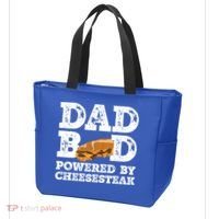 Dad Bod Powered By Cheesesteak Father Figure Graphic Cool Gift Tote Bag thumb 3