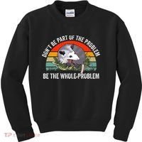Dont Be Part Of The Problem Be The Problem Possum Funny Kids Sweatshirt thumb 0