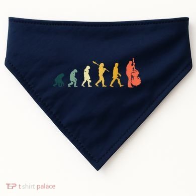 Double Bass Player Evolution Funny Music Band Gift USA-Made Doggie Bandana