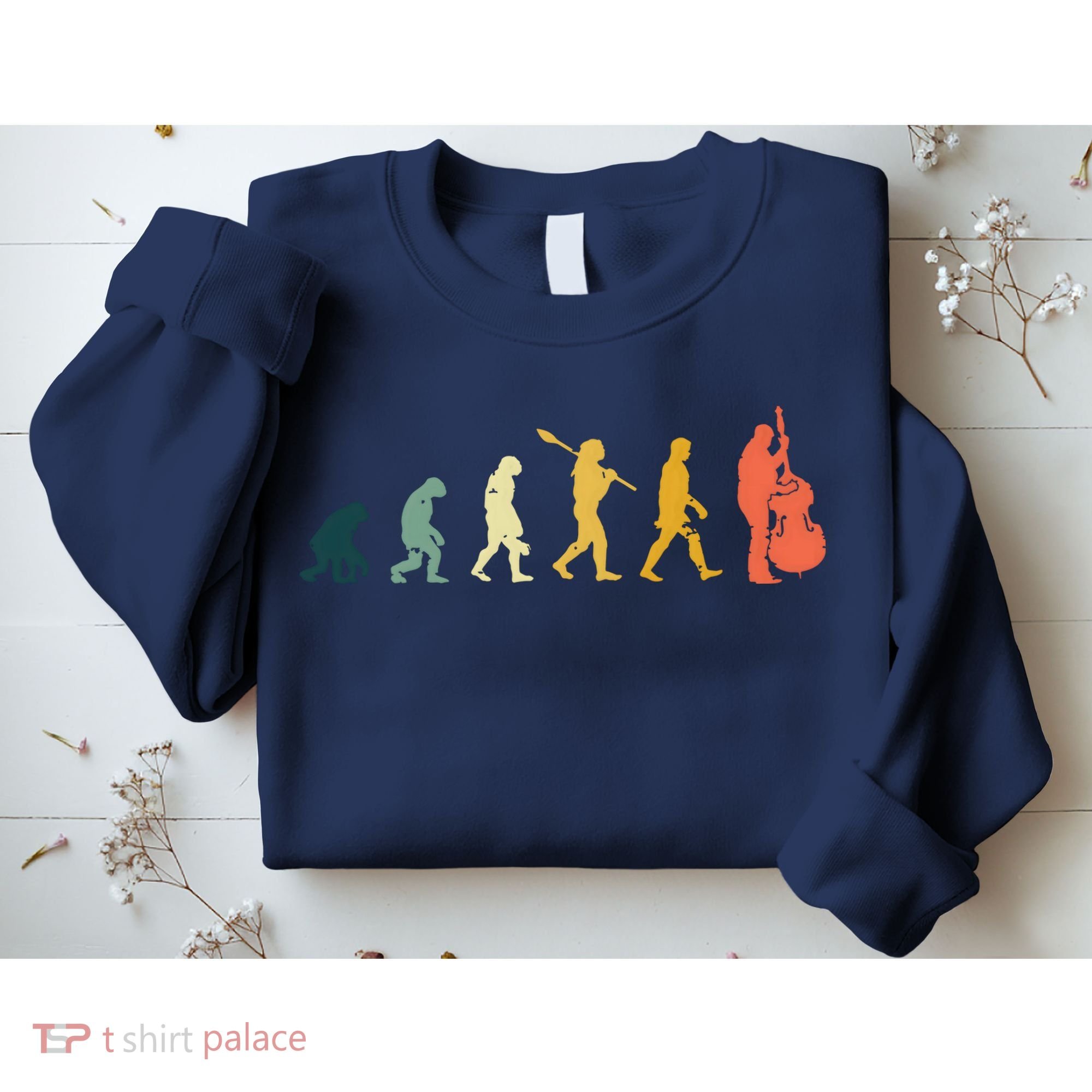 Double Bass Player Evolution Funny Music Band Gift Sweatshirt