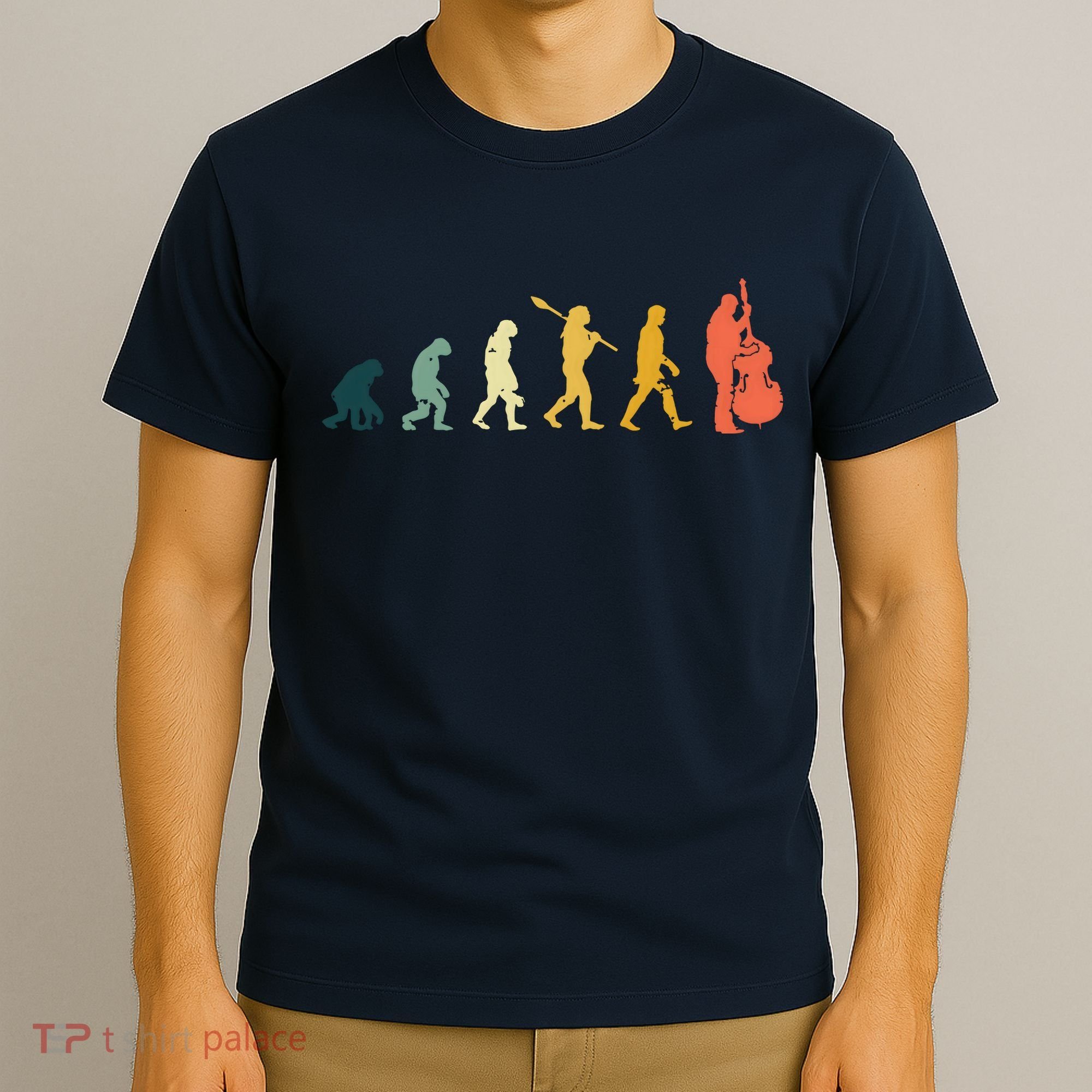 Double Bass Player Evolution Funny Music Band Gift T-Shirt