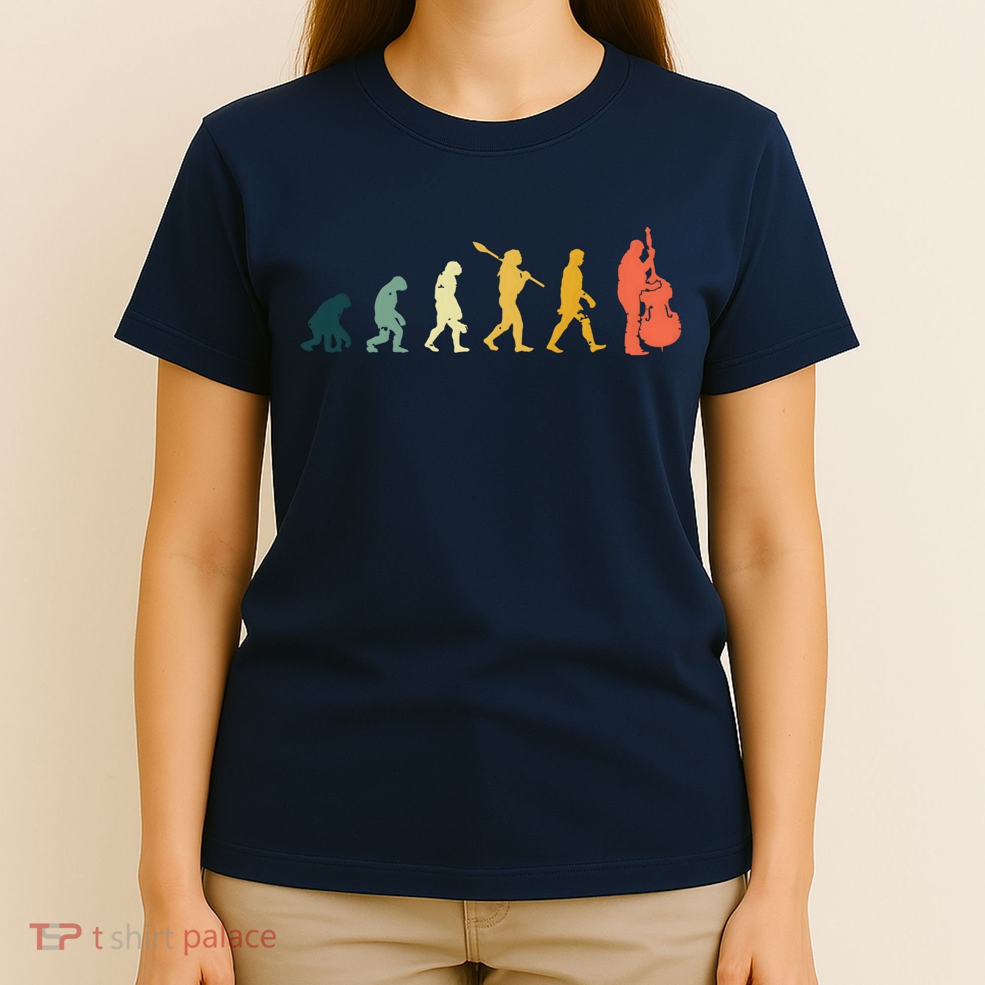 Double Bass Player Evolution Funny Music Band Gift T-Shirt