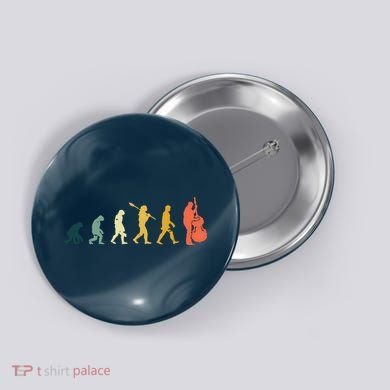 Double Bass Player Evolution Funny Music Band Gift Button