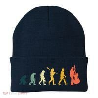 Double Bass Player Evolution Funny Music Band Gift Beanie thumb 0