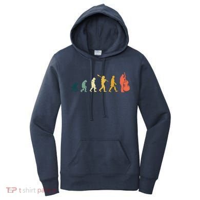 Double Bass Player Evolution Funny Music Band Gift Women's Hoodie