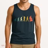 Double Bass Player Evolution Funny Music Band Gift Tank Top thumb 3