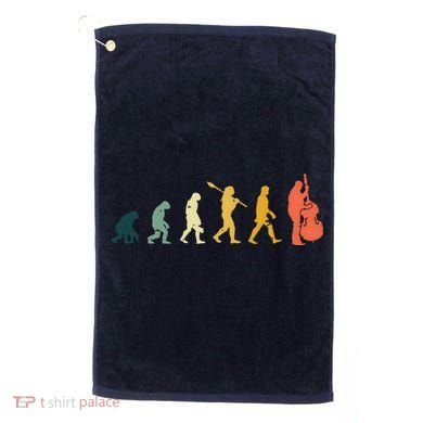 Double Bass Player Evolution Funny Music Band Gift Golf Towel