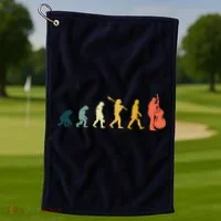 Double Bass Player Evolution Funny Music Band Gift Golf Towel thumb 1