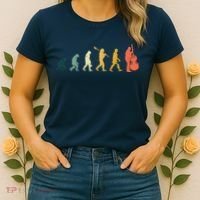 Double Bass Player Evolution Funny Music Band Gift Women's T-Shirt thumb 2