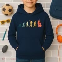 Double Bass Player Evolution Funny Music Band Gift Kids Hoodie thumb 2