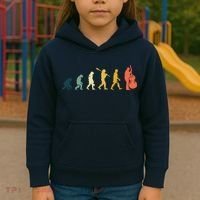 Double Bass Player Evolution Funny Music Band Gift Kids Hoodie thumb 3