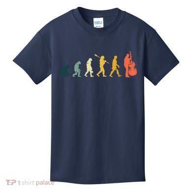 Double Bass Player Evolution Funny Music Band Gift Kids T-Shirt