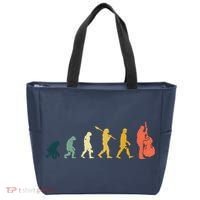 Double Bass Player Evolution Funny Music Band Gift Tote Bag thumb 0