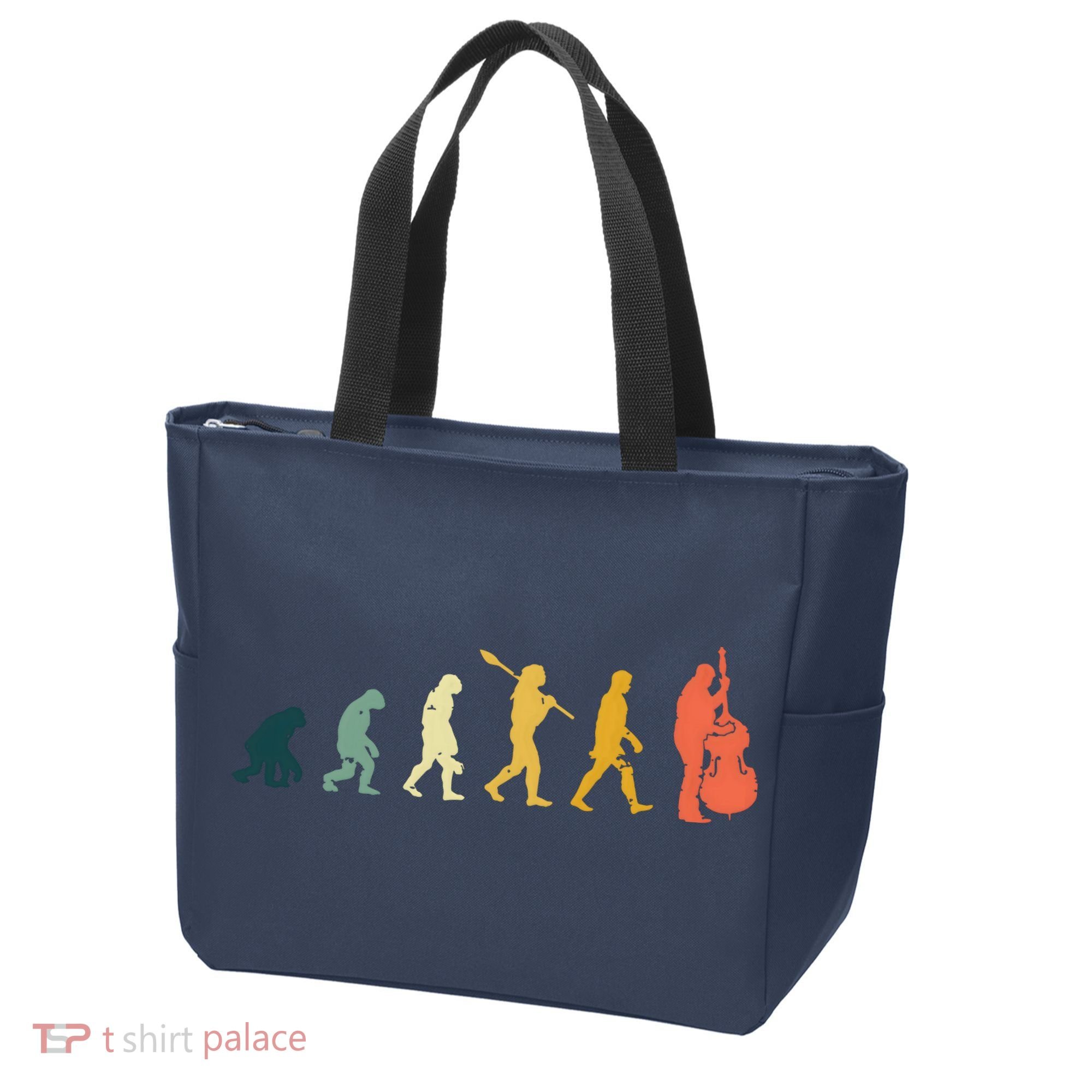 Double Bass Player Evolution Funny Music Band Gift Tote Bag
