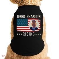 Dark Brandon Rising Anti Joe Biden Distressed USA American Flag Doggie Tank thumb 0