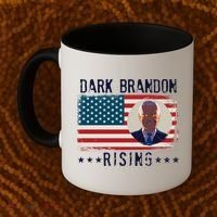 Dark Brandon Rising Anti Joe Biden Distressed USA American Flag Coffee Mug thumb 2