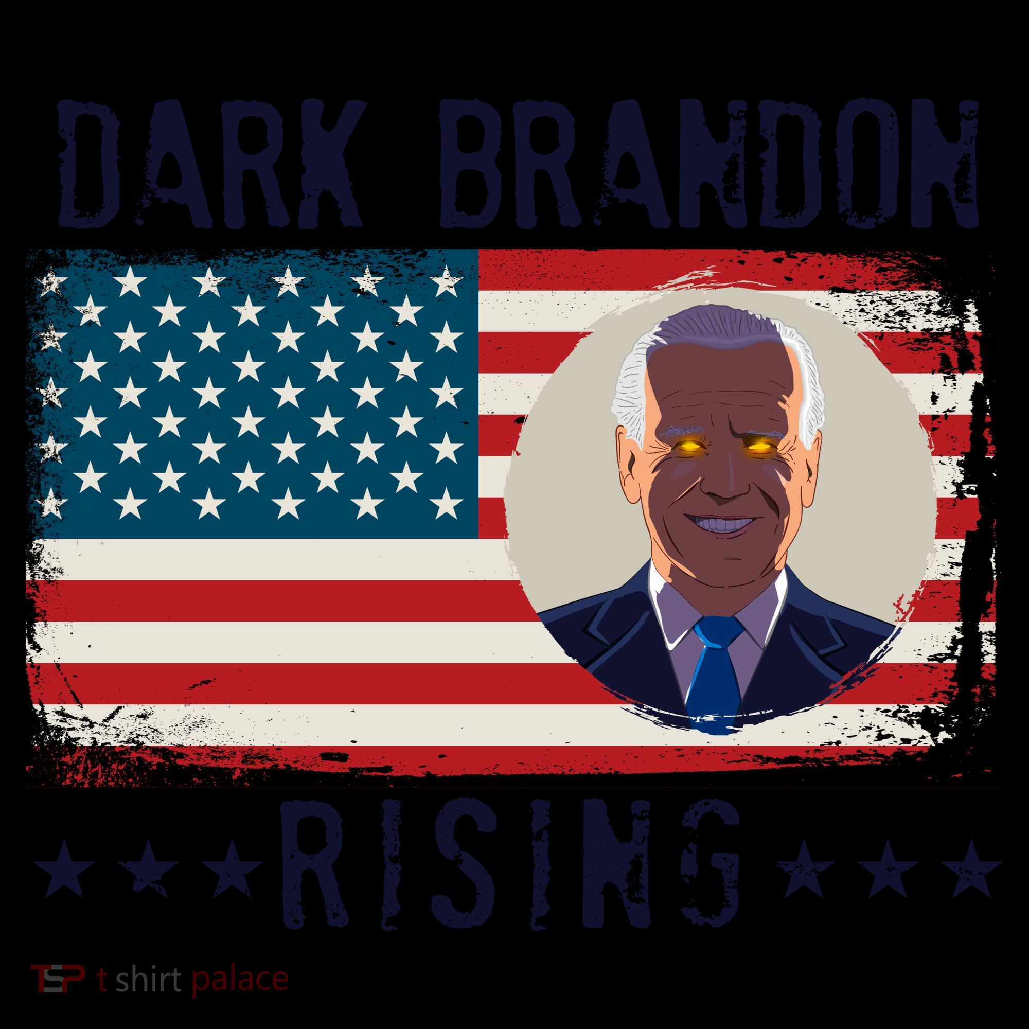 Dark Brandon Rising Anti Joe Biden Distressed USA American Flag Coffee Mug
