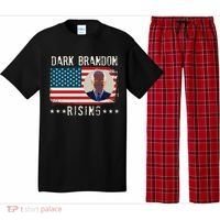 Dark Brandon Rising Anti Joe Biden Distressed USA American Flag Pajama Set thumb 0
