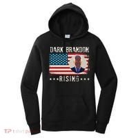 Dark Brandon Rising Anti Joe Biden Distressed USA American Flag Women's Hoodie thumb 0