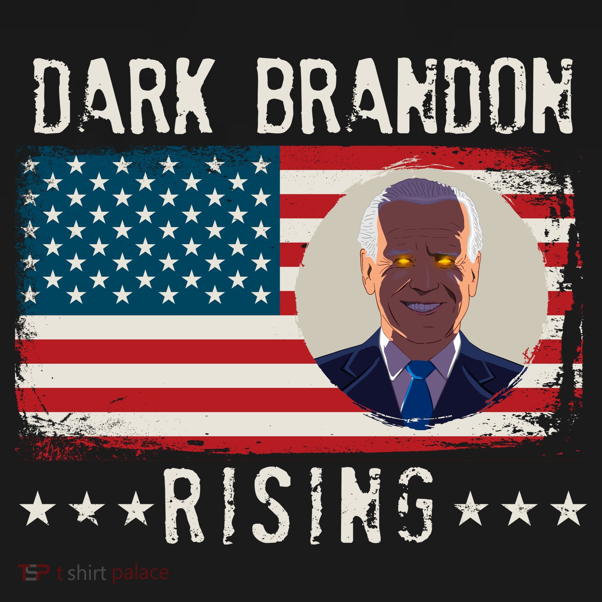 Dark Brandon Rising Anti Joe Biden Distressed USA American Flag Women's Hoodie