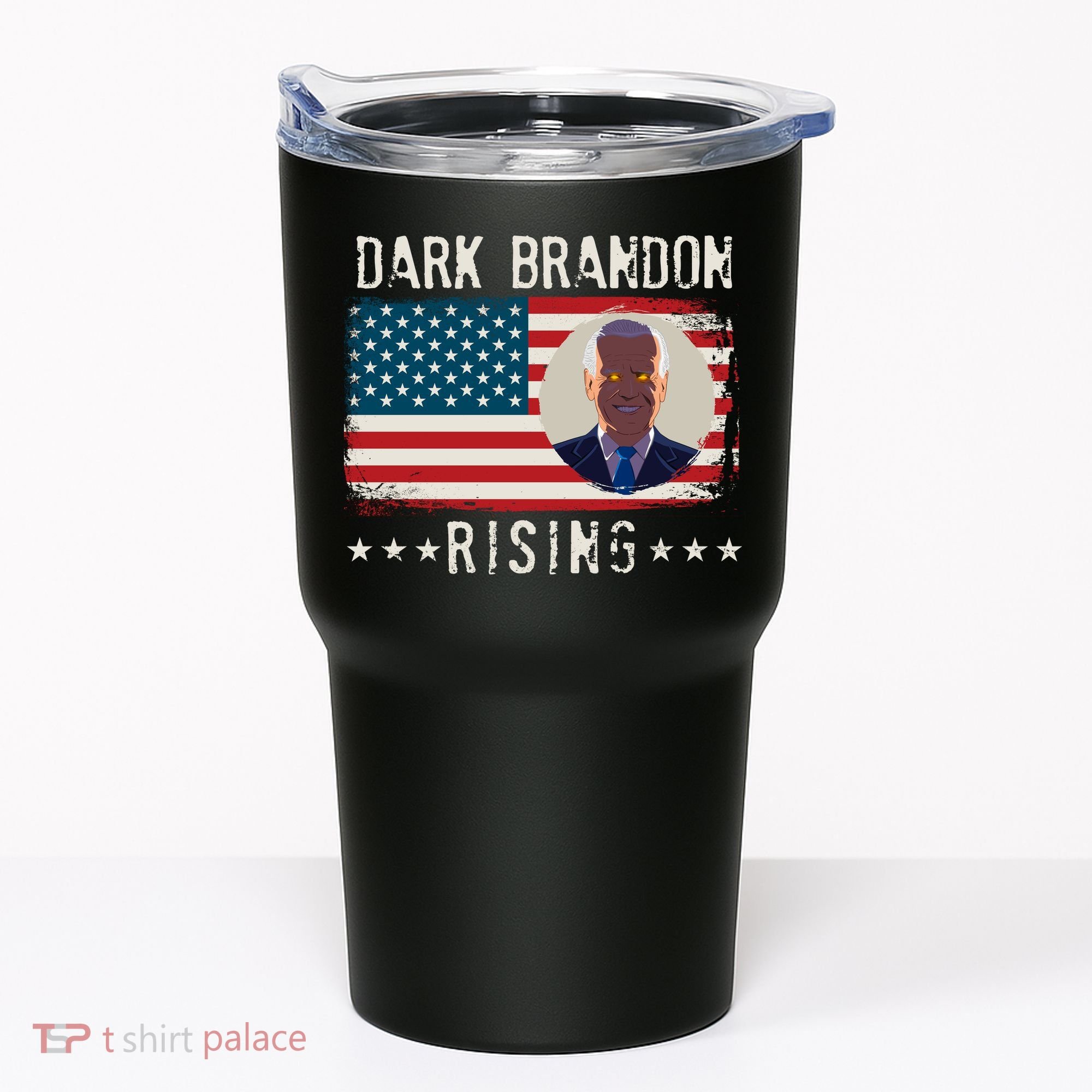 Dark Brandon Rising Anti Joe Biden Distressed USA American Flag Tumbler