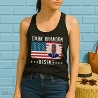 Dark Brandon Rising Anti Joe Biden Distressed USA American Flag Women's Tank Top thumb 2