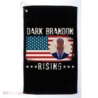 Dark Brandon Rising Anti Joe Biden Distressed USA American Flag Golf Towel thumb 0
